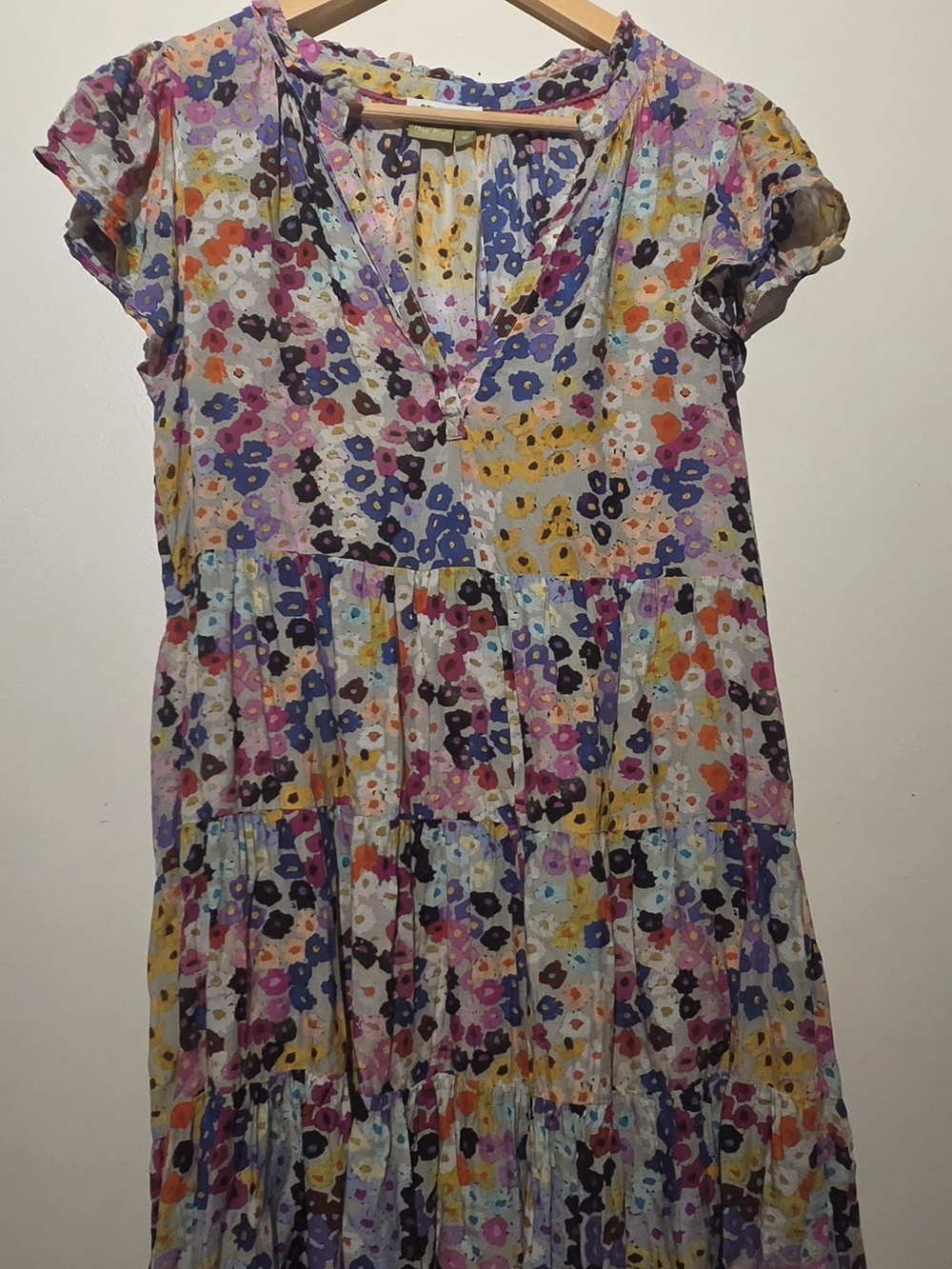 Floral Tiered Mini Dress in Multicolor